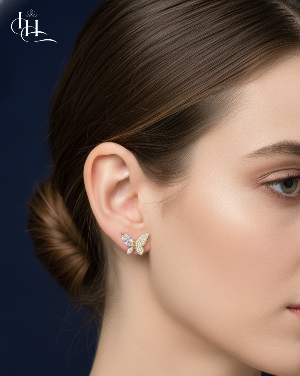 Sparkling Butterfly Studs