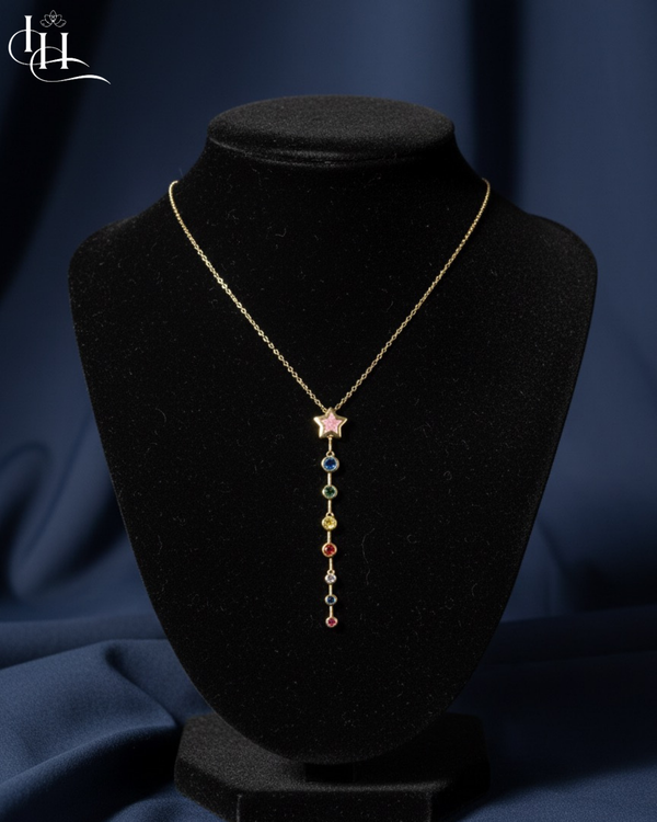Elegant Multicolour Crystal Drop Necklace