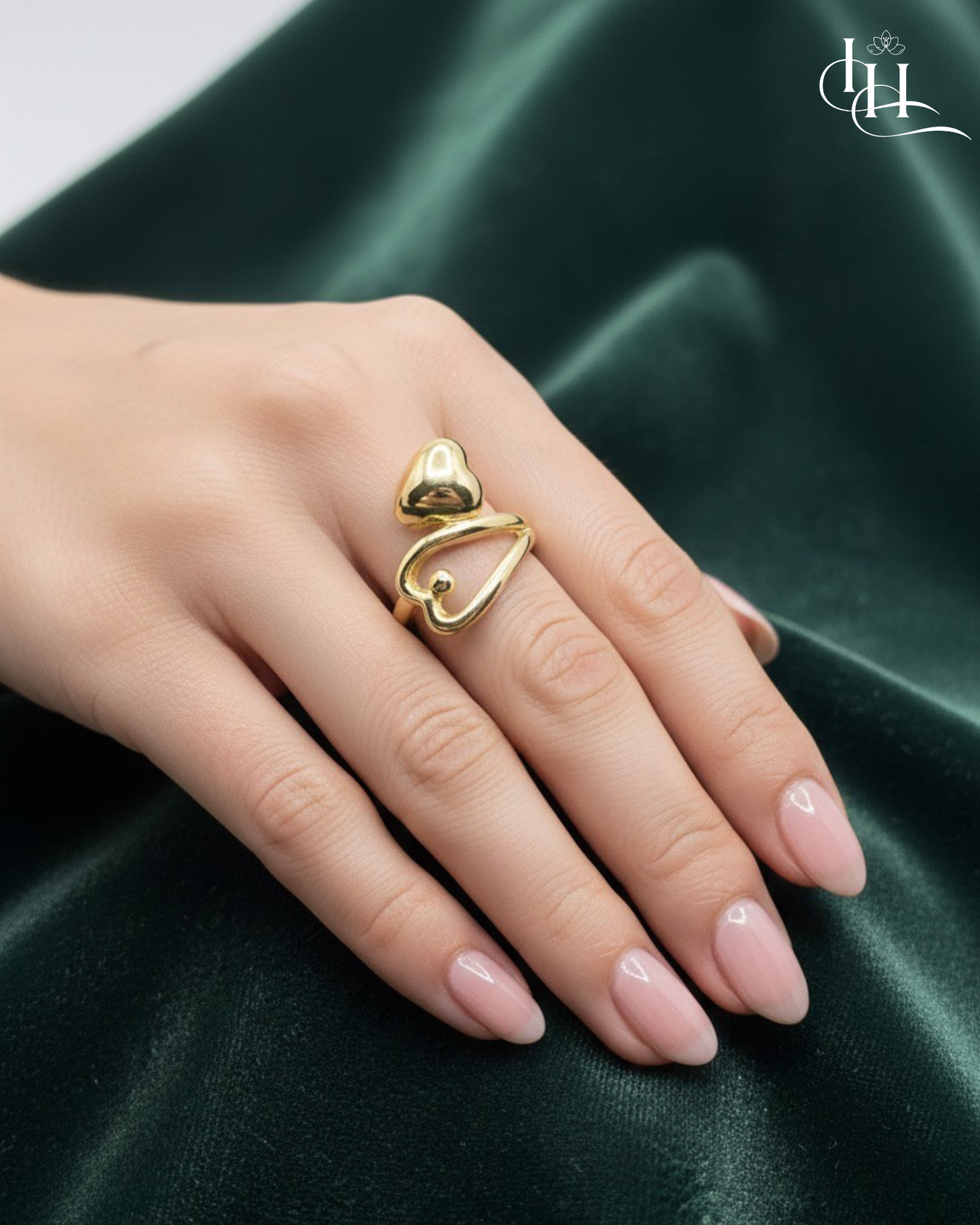 Dual Heart Open Ring