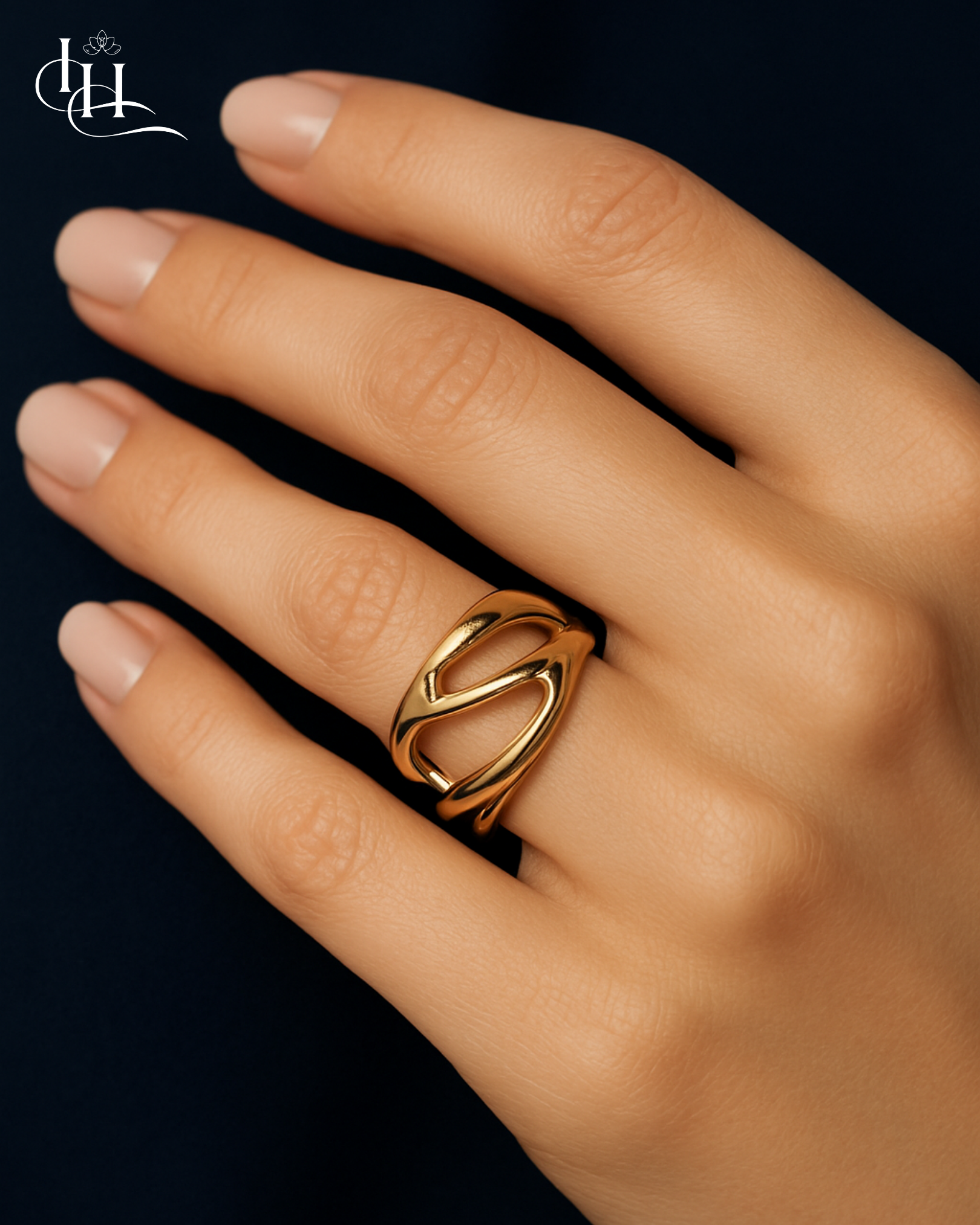Bold Wave Open Design Ring