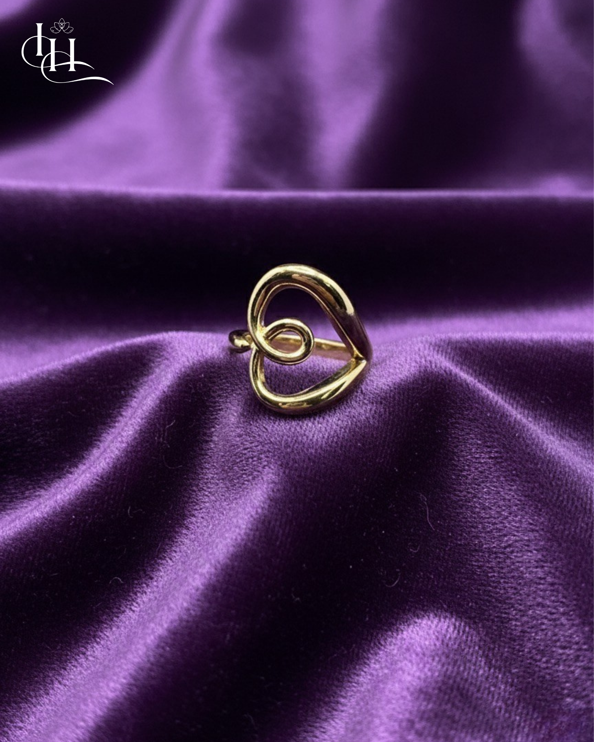 Open Heart Gold Statement Ring