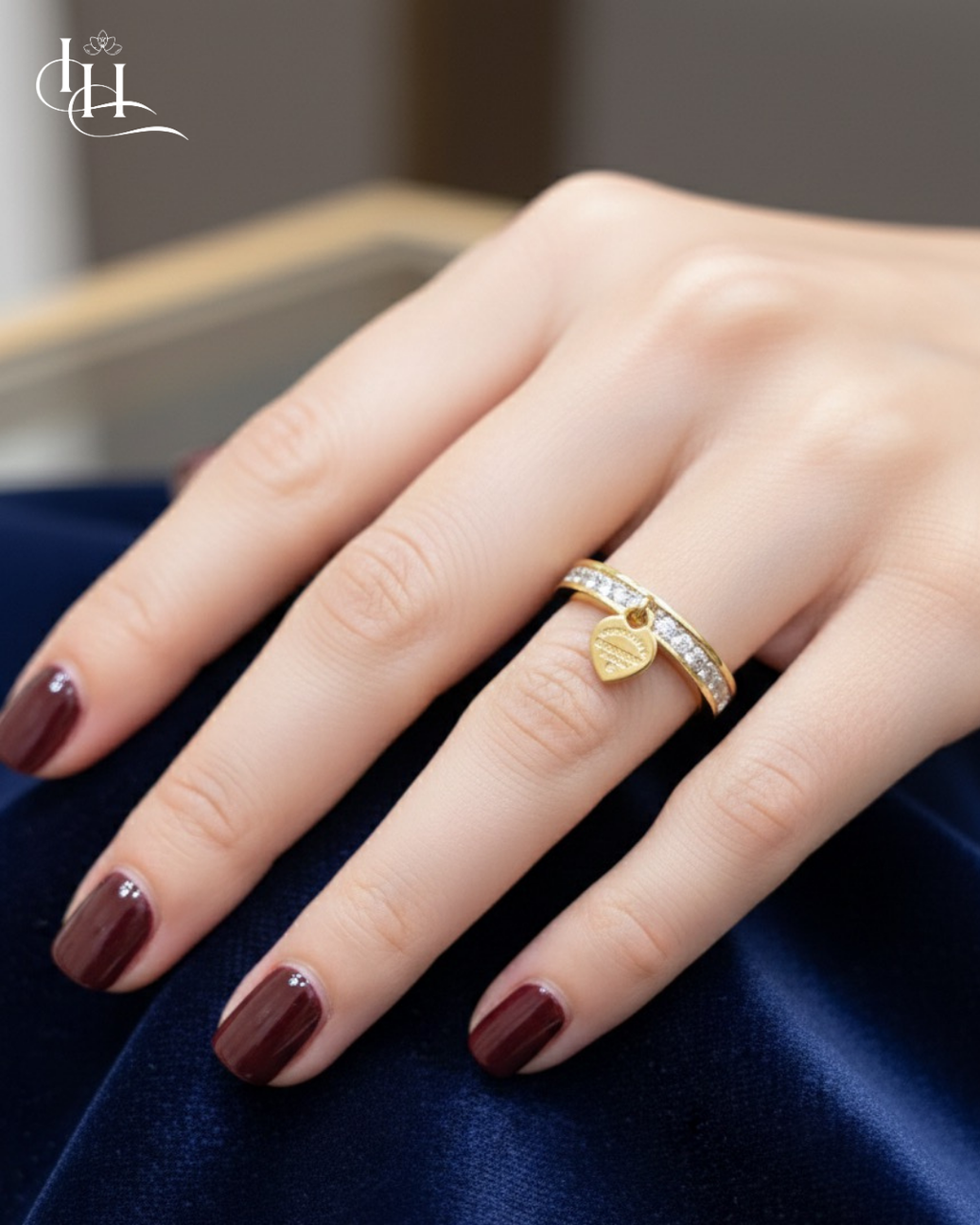 Heart Charm Eternity Ring