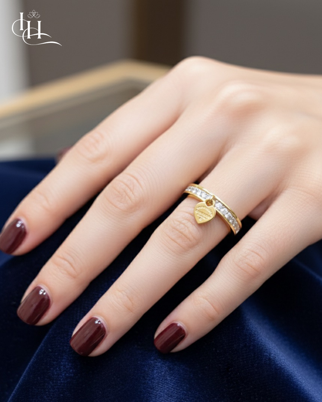 Heart Charm Eternity Ring