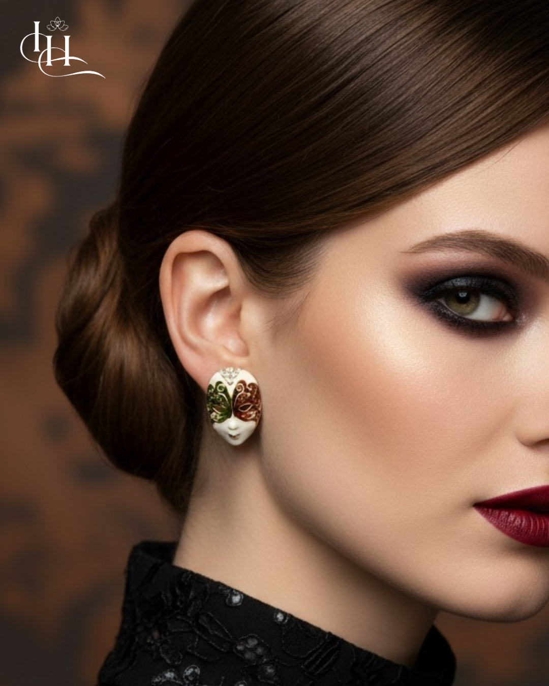 “Mystic Mask Anti-Tarnish Stud Earrings”