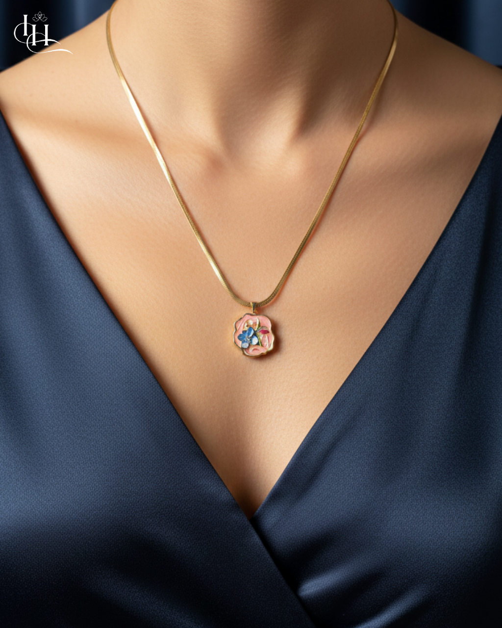 Blossom Enamel Flower Pendant Necklace