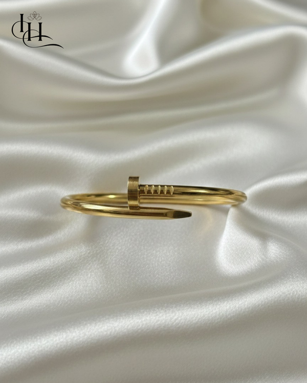 Bold Gold Nail Bracelet