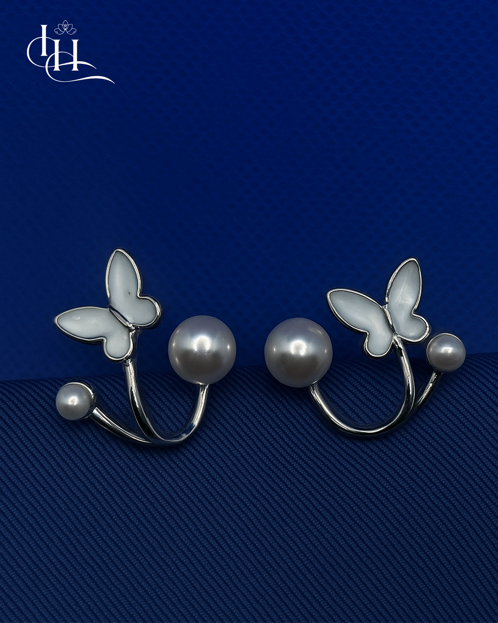Butterfly Pearl Arc Earrings