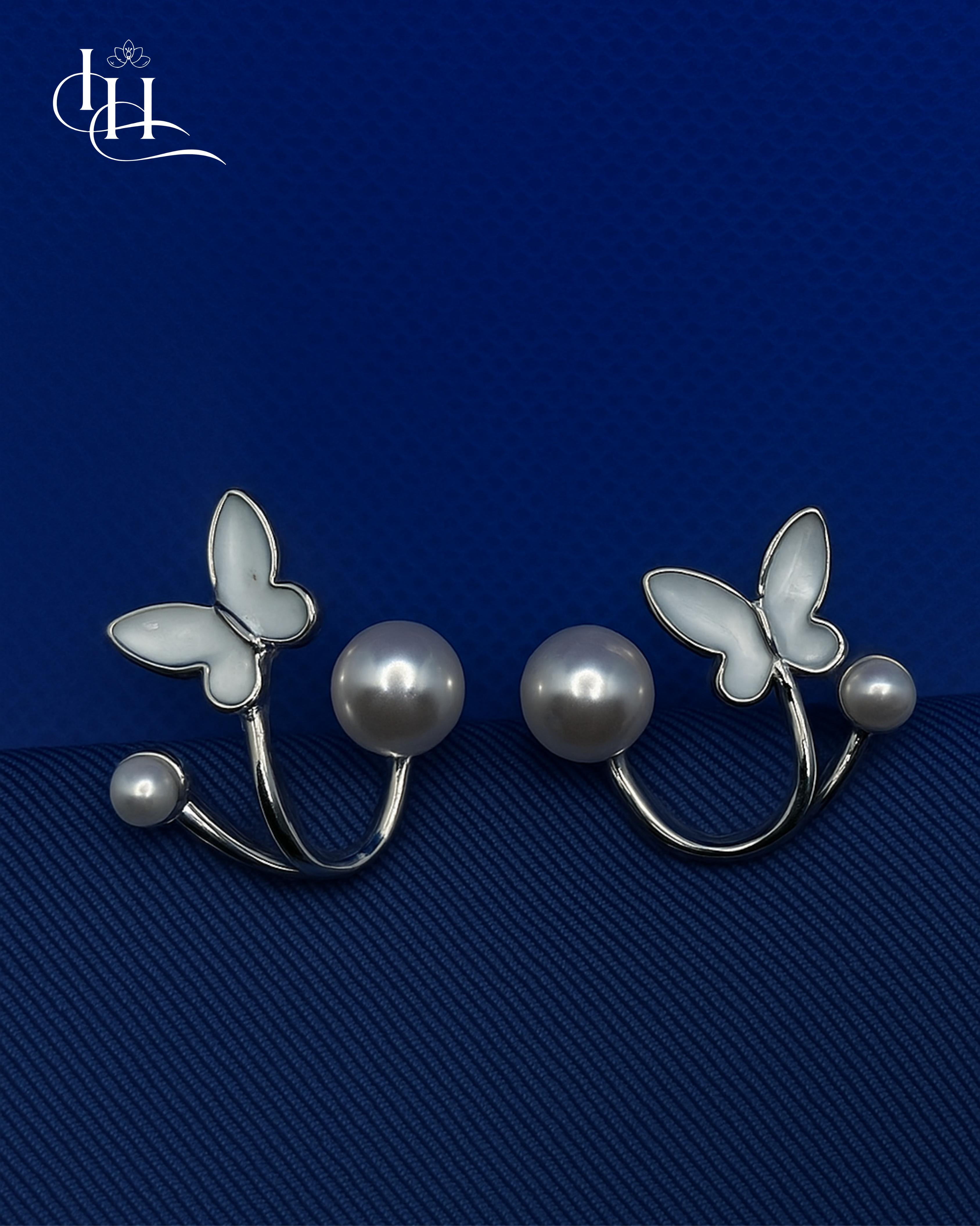 Butterfly Pearl Arc Earrings