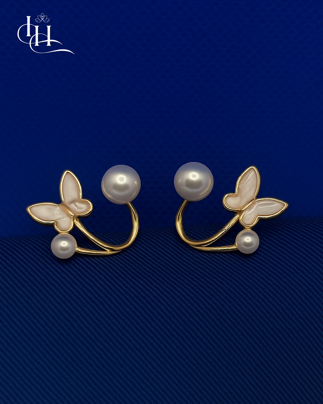 Butterfly Pearl Arc Earrings