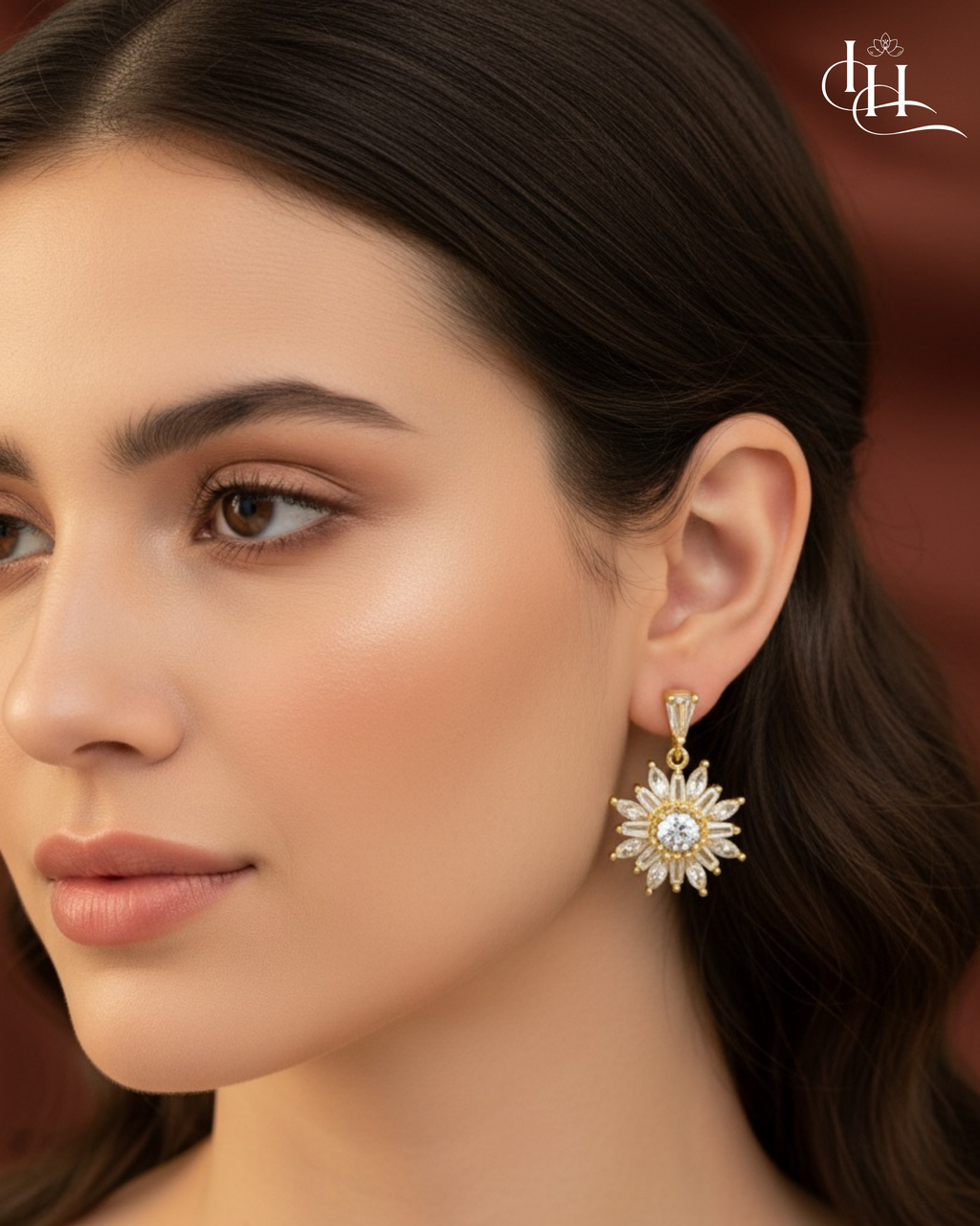 Radiant Sunburst Gold-Plated Earrings