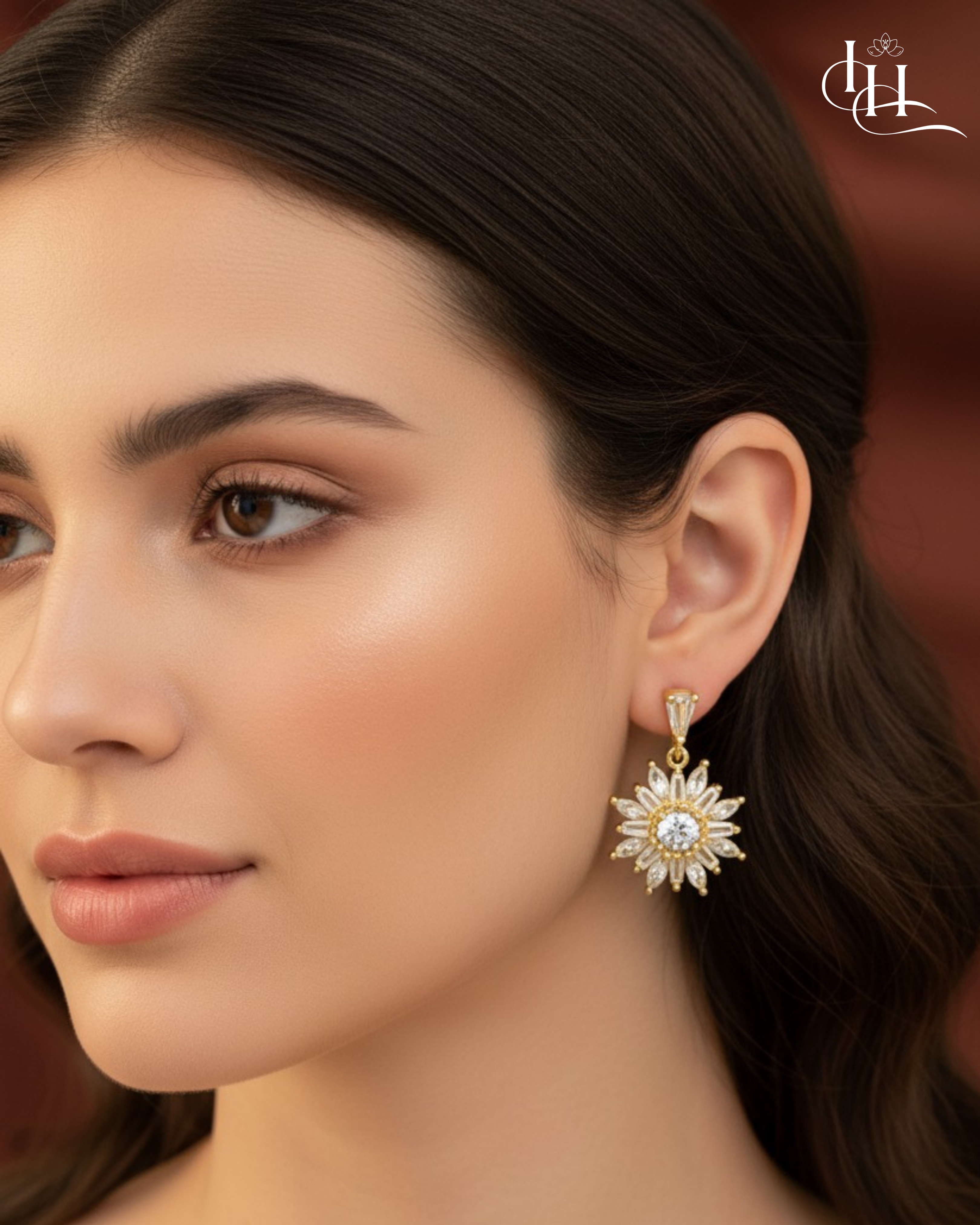 Radiant Sunburst Gold-Plated Earrings