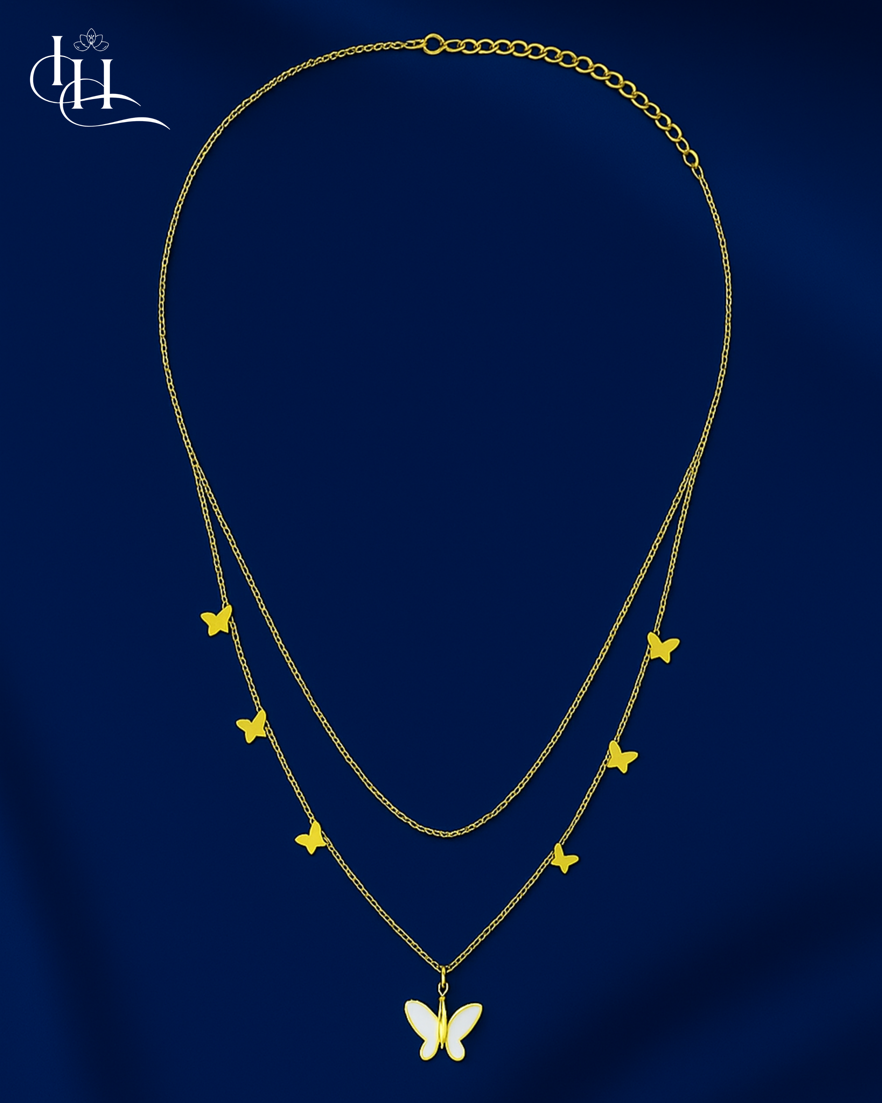 Golden Butterfly Layered Necklace