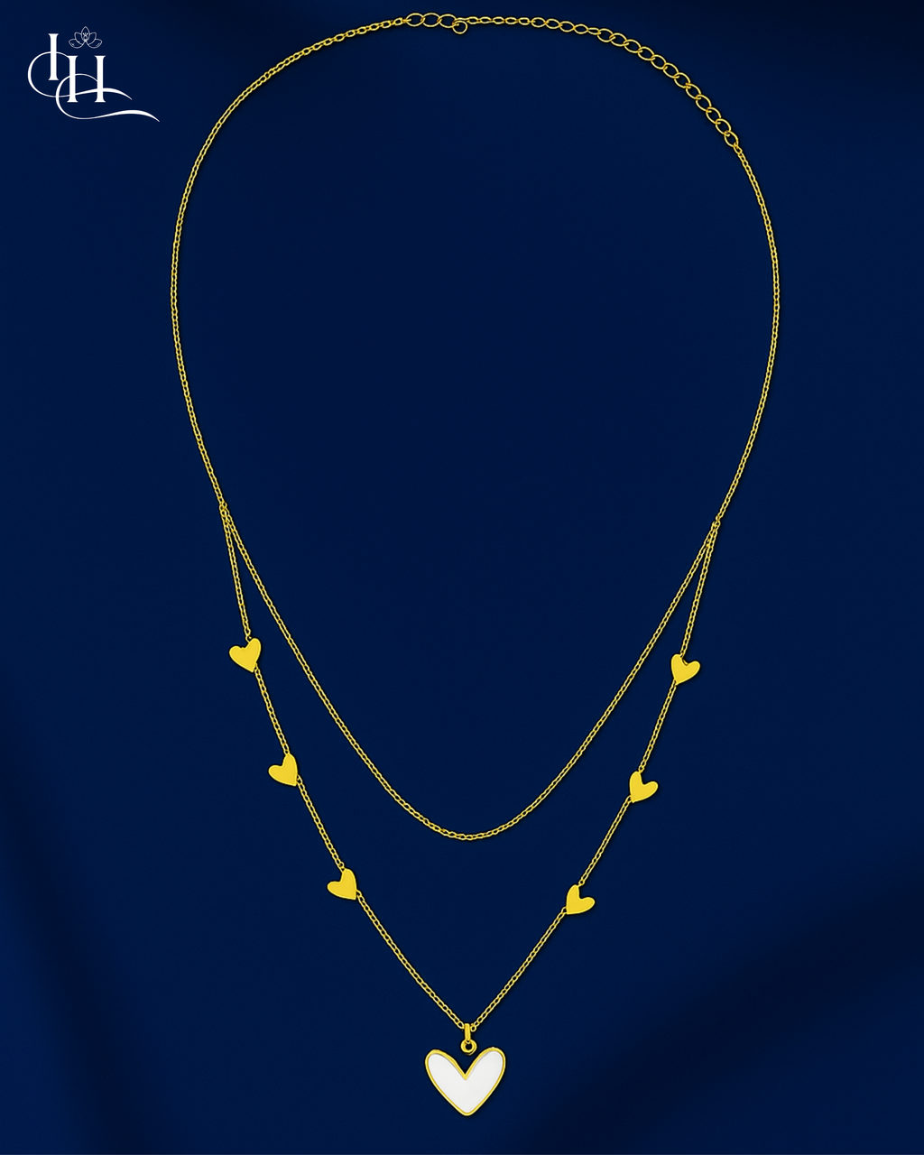 Elegant Double-Layered Gold Heart Necklace