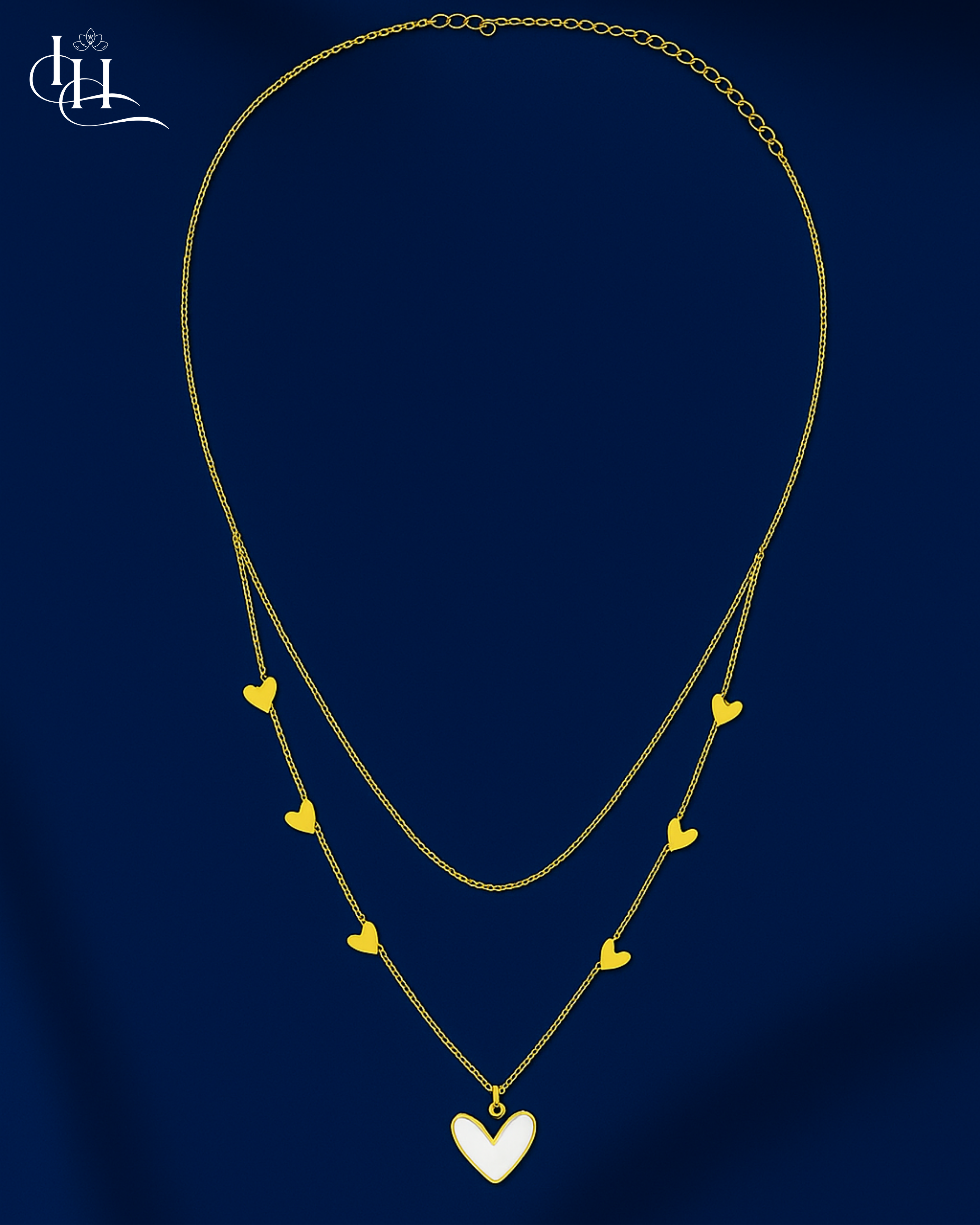 Elegant Double-Layered Gold Heart Necklace