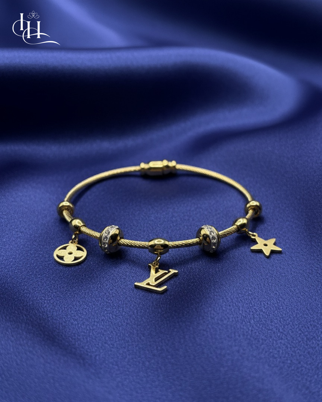 Gold LV Charm Bracelet