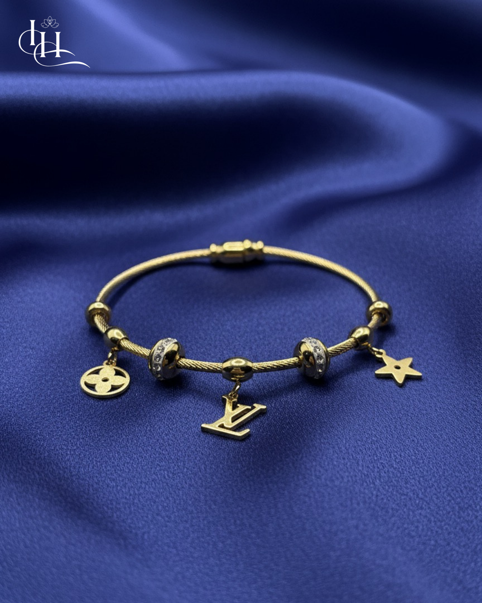 Gold LV Charm Bracelet