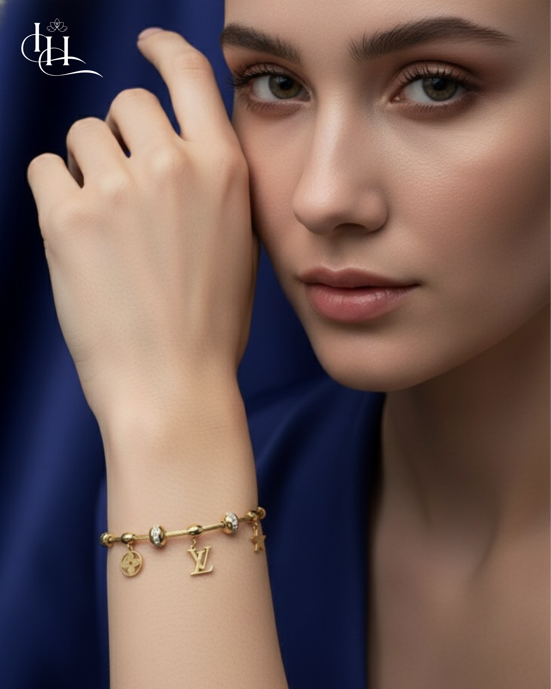 Gold LV Charm Bracelet