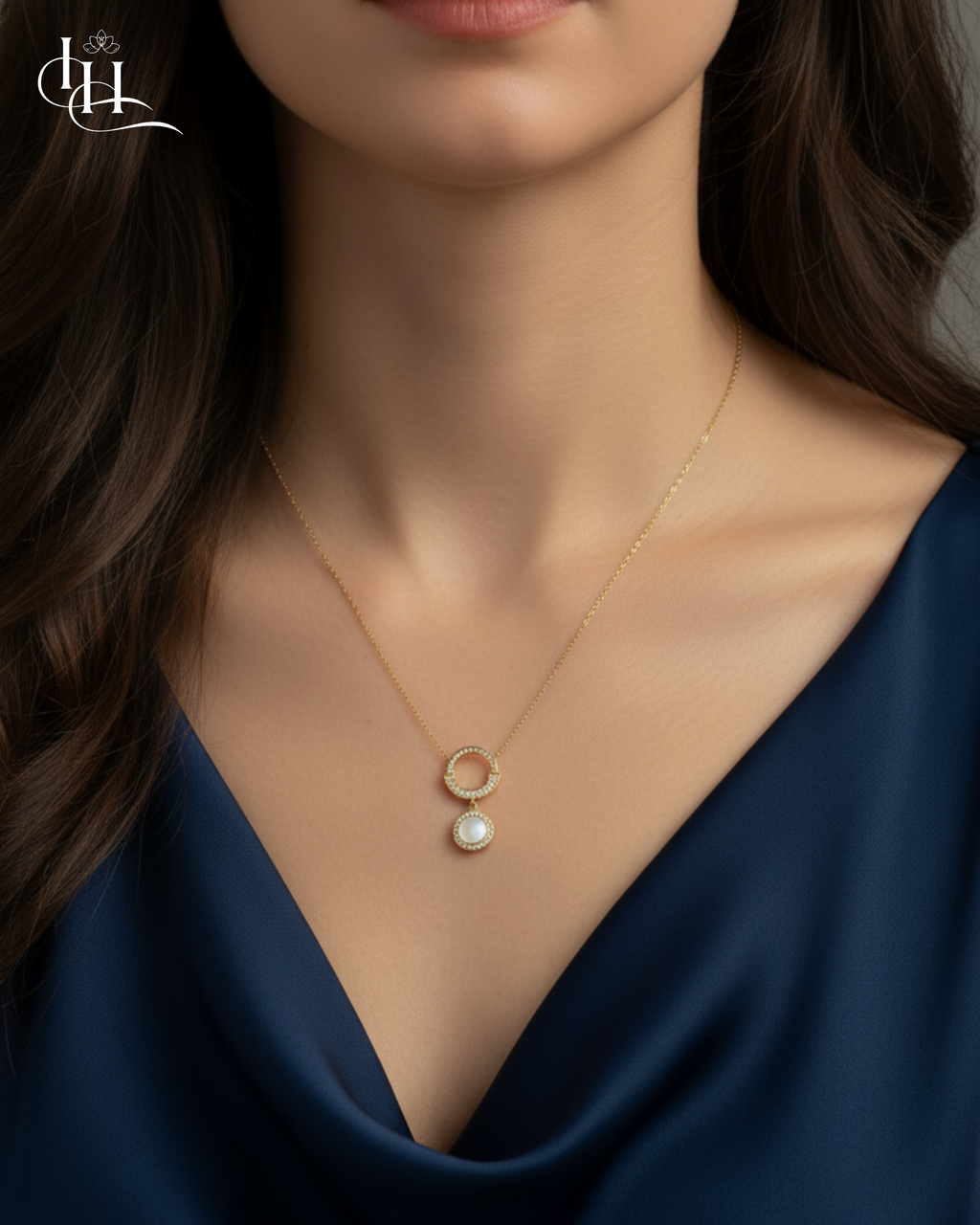 Ethereal Harmony Gold Pendant Necklace
