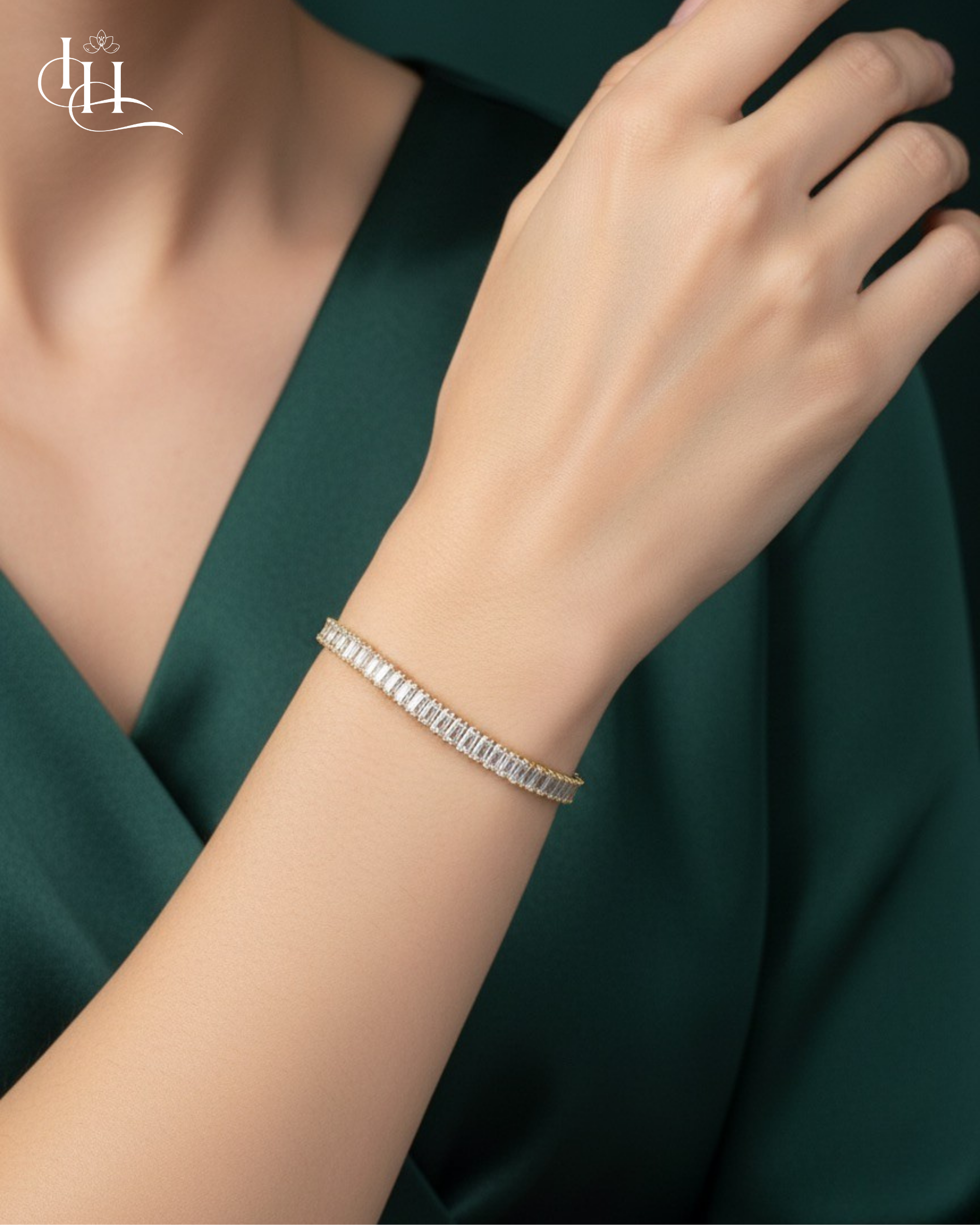 Luxury Gold Chain Bracelet with Sparkling Zircon Stones | Perfect for Parties &amp; Daily Wear