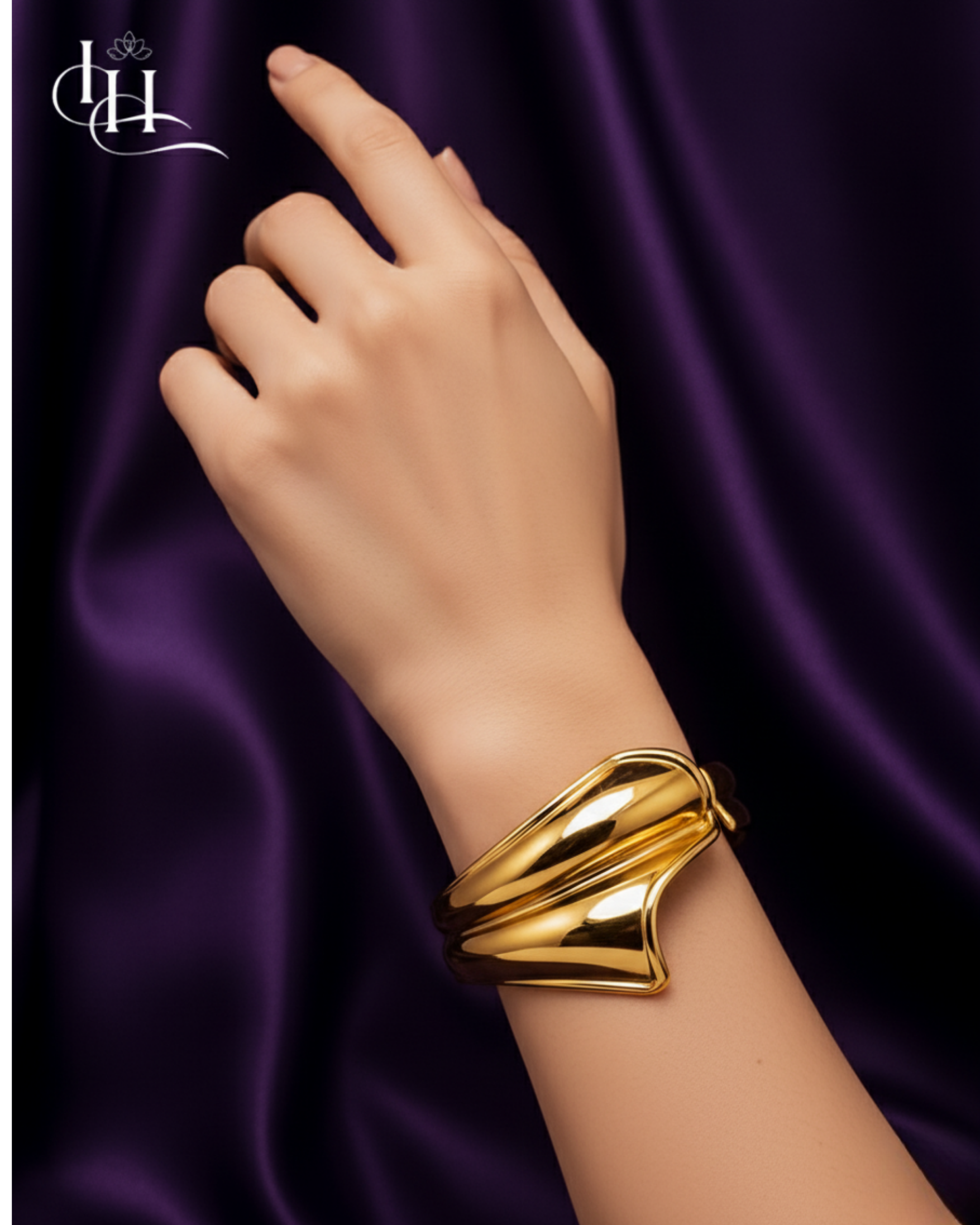 Radiant Sculpted Gold Cuff Bracelet