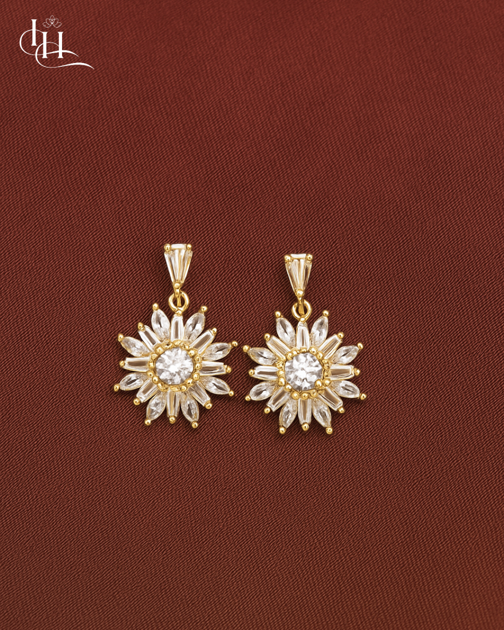 Radiant Sunburst Gold-Plated Earrings