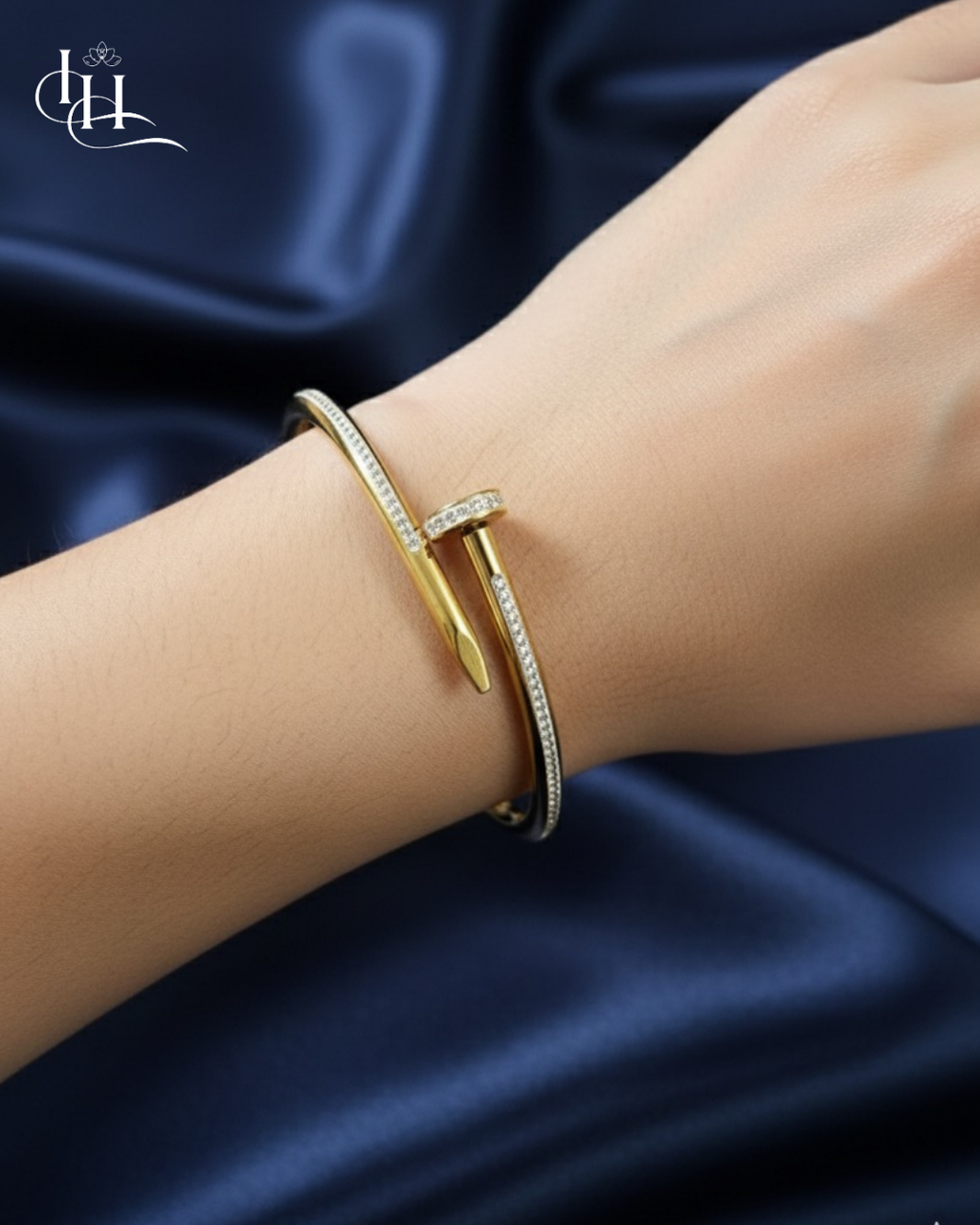 Golden Pavé Nail Bracelet