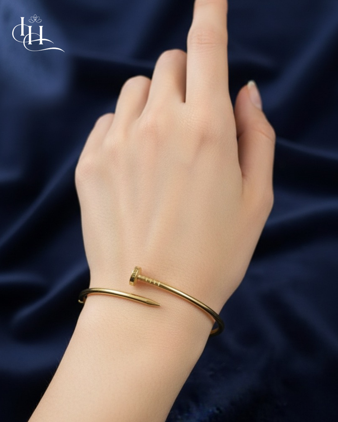 Bold Gold Nail Bracelet