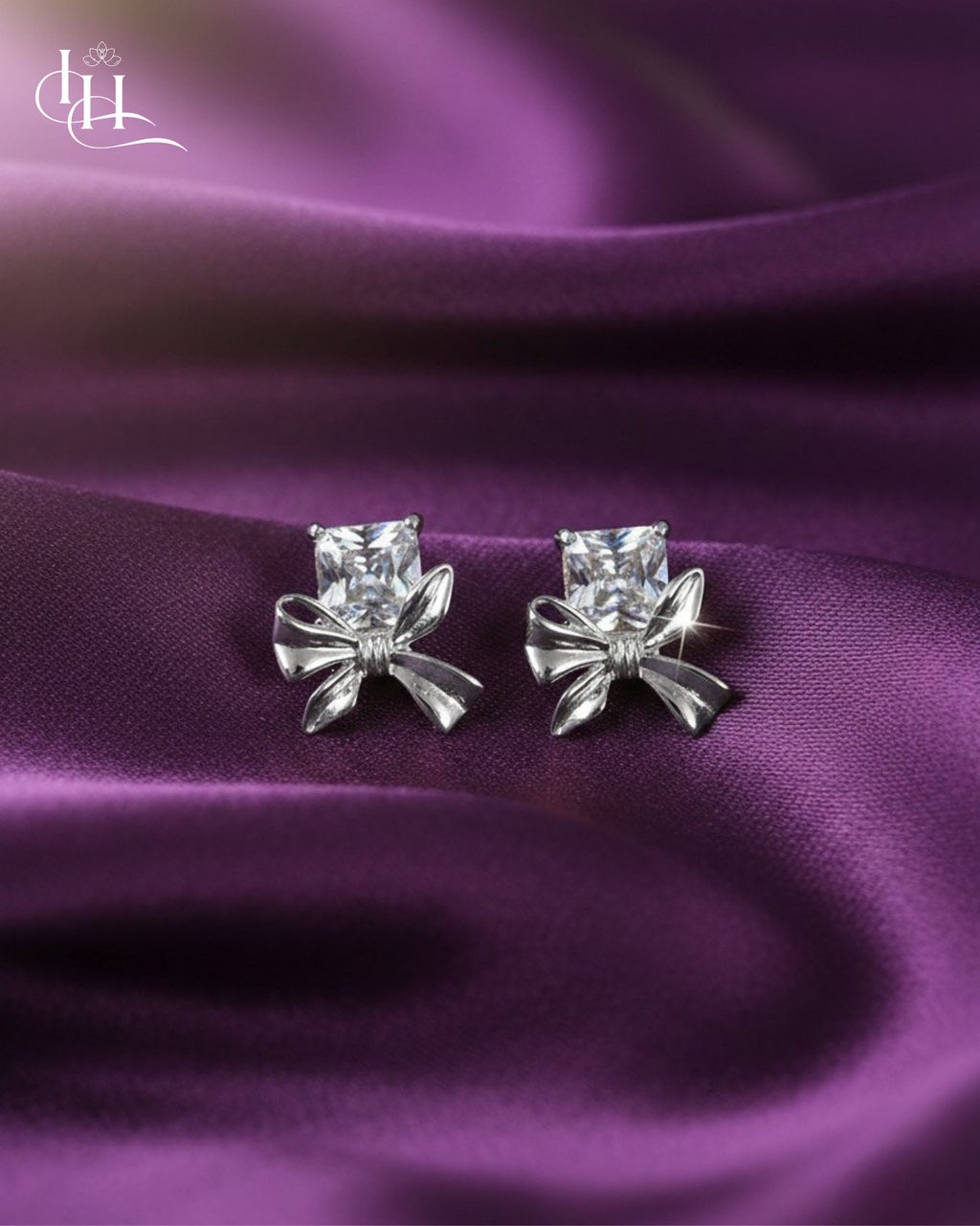 Sparkle Bow Stud Earrings